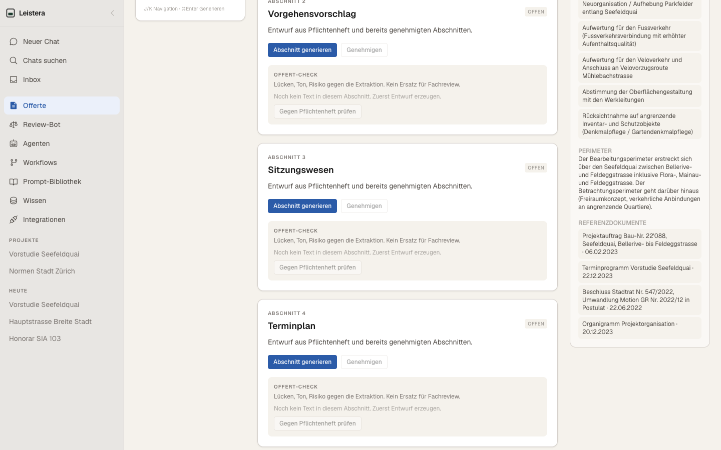Pflichtenheft rein, Word-Offerte raus